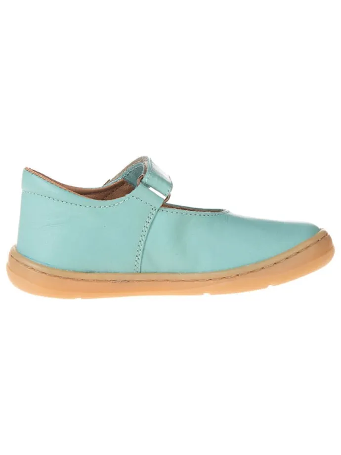 Leder-Ballerinas in Türkis