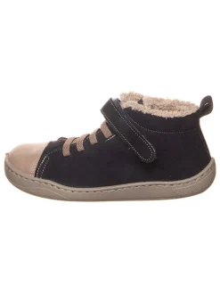 Leder-Barfuß-Schnürschuh in Anthrazit