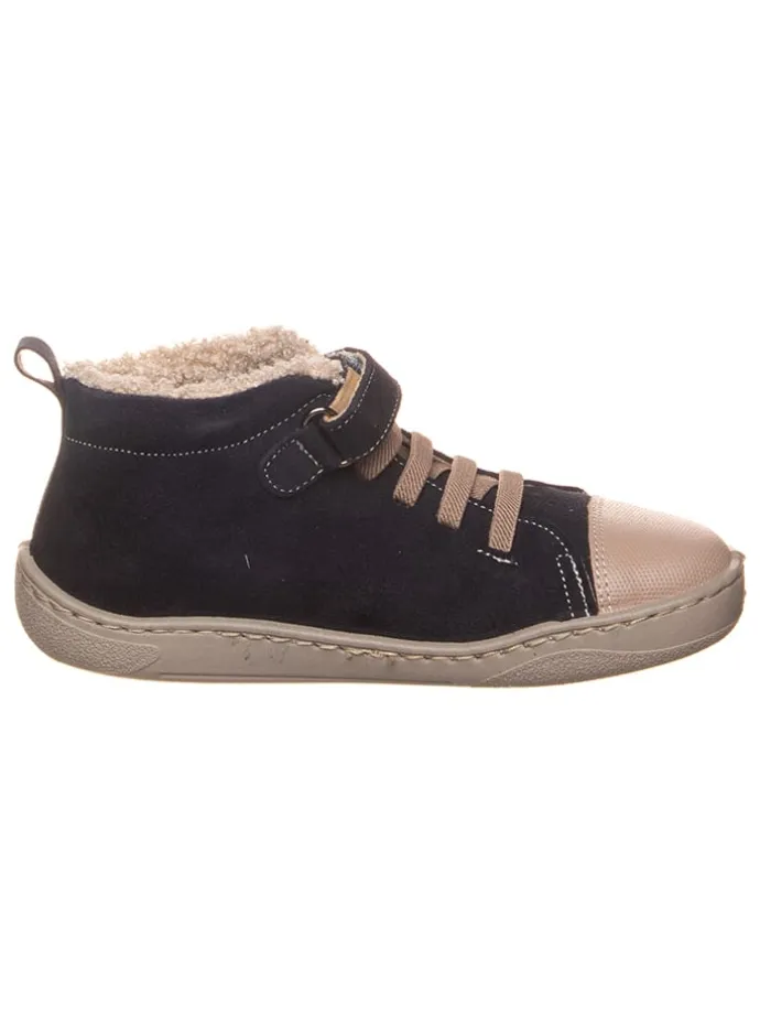 Leder-Barfuß-Schnürschuh in Anthrazit
