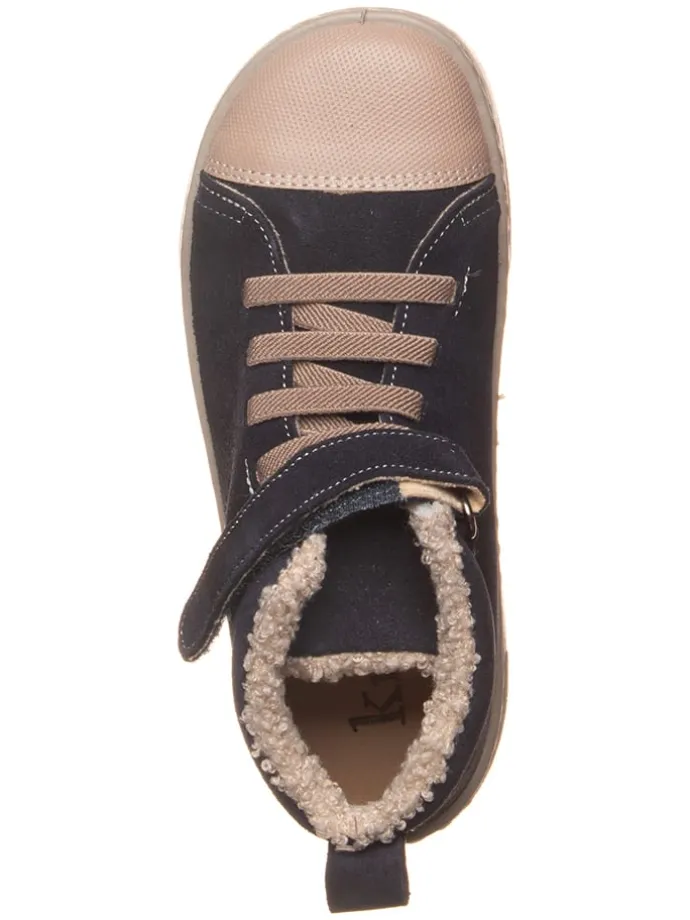 Leder-Barfuß-Schnürschuh in Anthrazit
