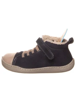 Leder-Barfuß-Schnürschuh in Anthrazit