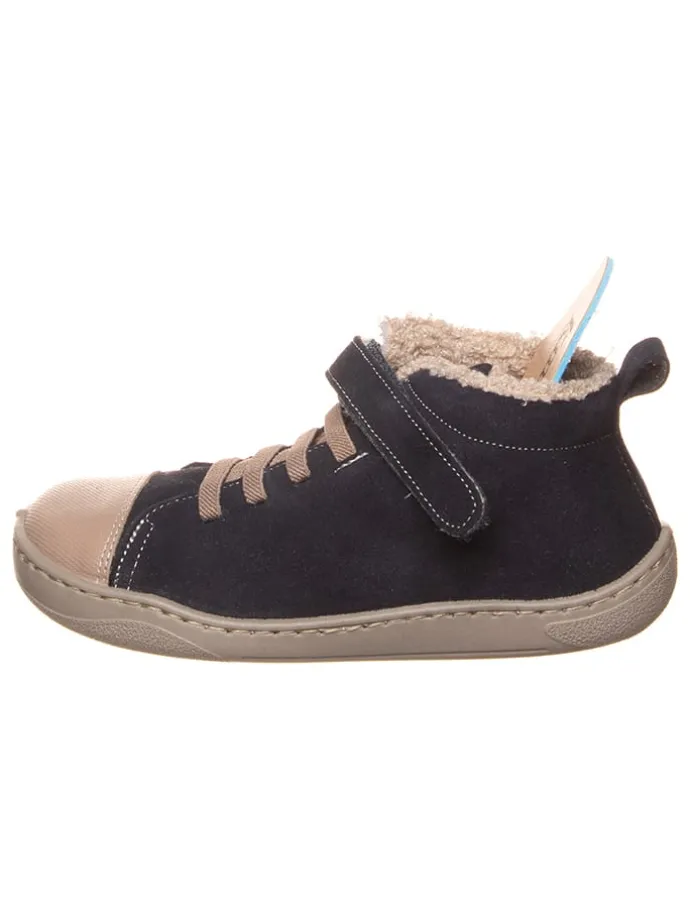Leder-Barfuß-Schnürschuh in Anthrazit