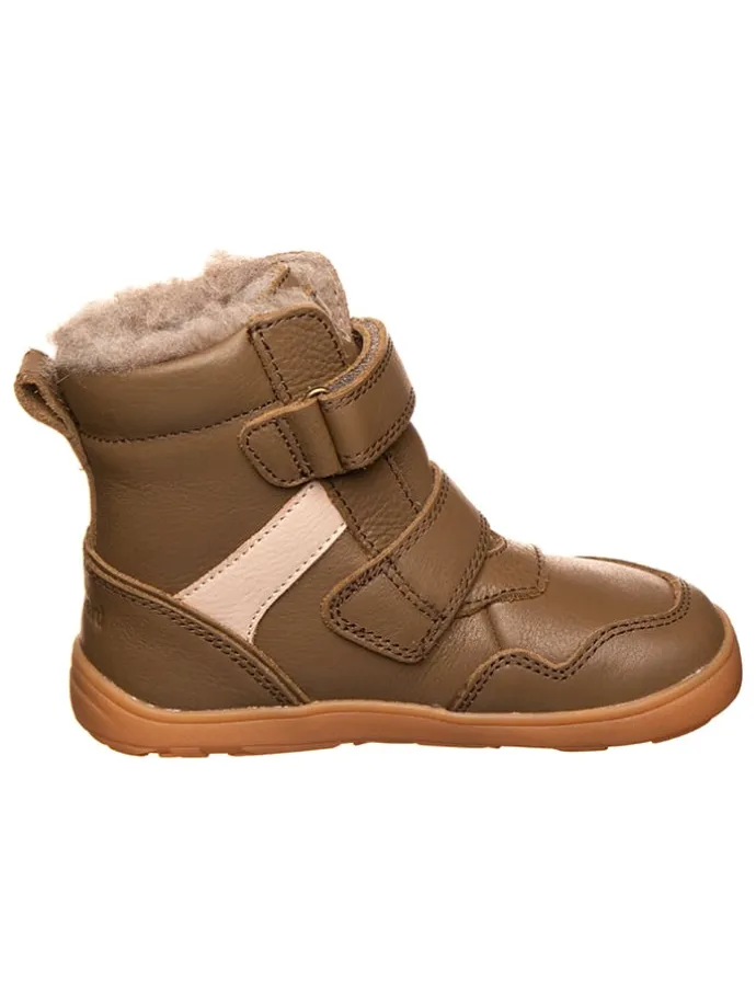 Leder-Barfußschuhe in Hellbraun