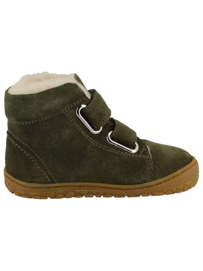 Leder-Barfußschuhe "Nik" in Khaki