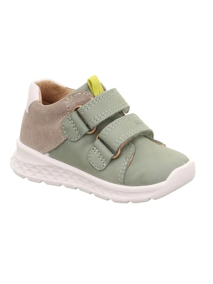 Leder-Boots "Breeze" in Grün/ Hellbraun