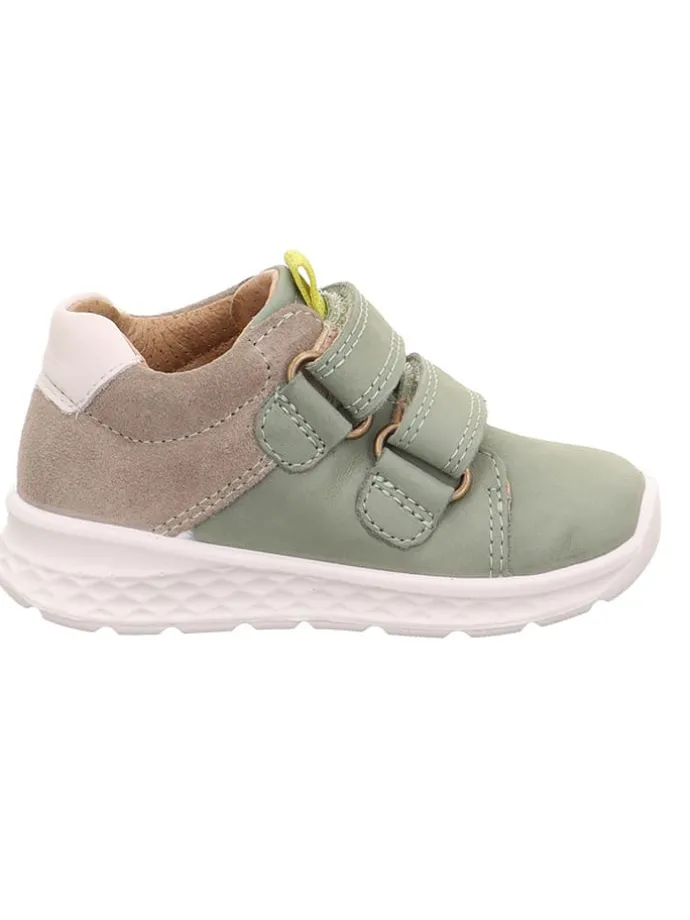 Leder-Boots "Breeze" in Grün/ Hellbraun