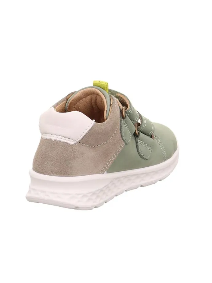 Leder-Boots "Breeze" in Grün/ Hellbraun