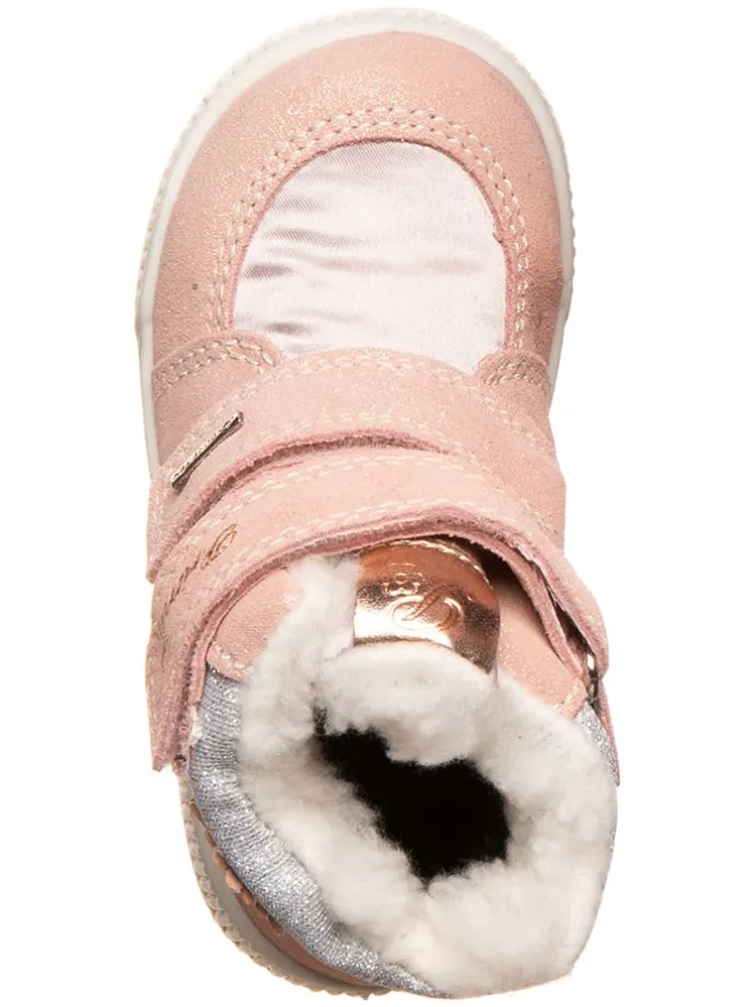 Leder-Boots in Apricot