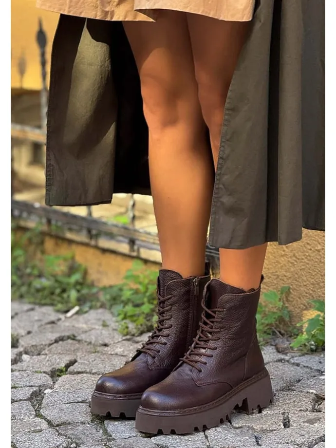 Leder-Boots in Braun