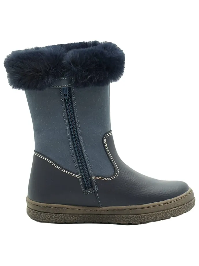 Leder-Boots in Dunkelblau