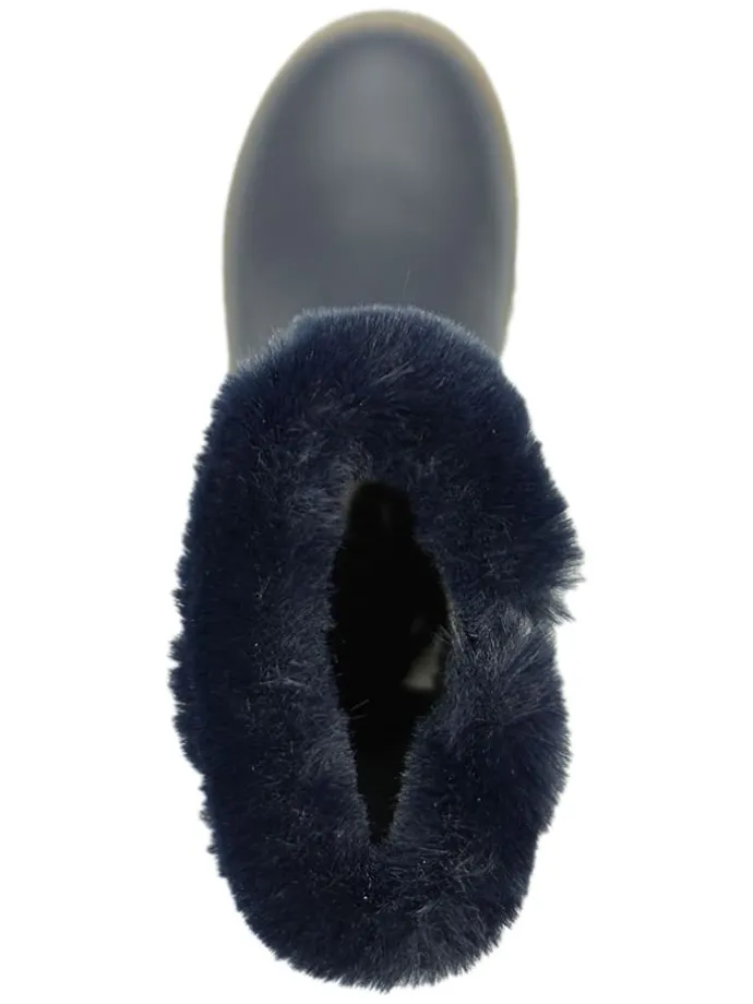 Leder-Boots in Dunkelblau