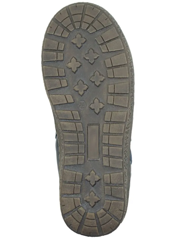 Leder-Boots in Dunkelblau