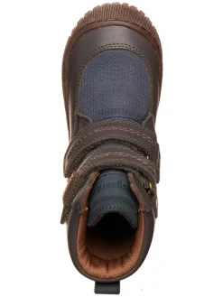 Leder-Boots  in Dunkelblau/ Braun