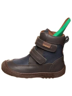 Leder-Boots  in Dunkelblau/ Braun