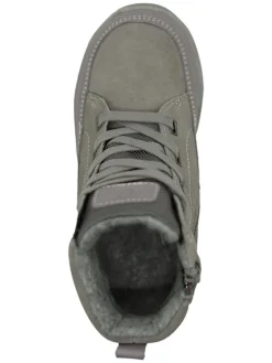 Leder-Boots in Grau