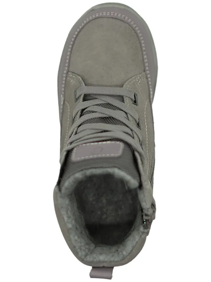 Leder-Boots in Grau