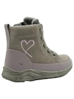 Leder-Boots in Grau