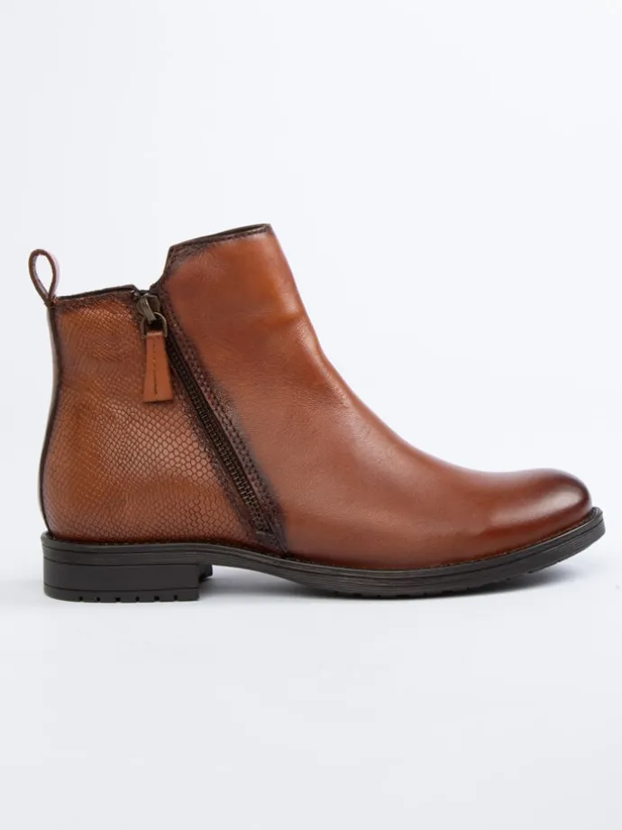 Leder-Boots in Hellbraun