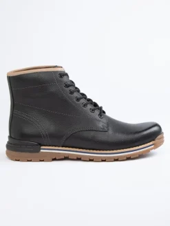Leder-Boots in Schwarz