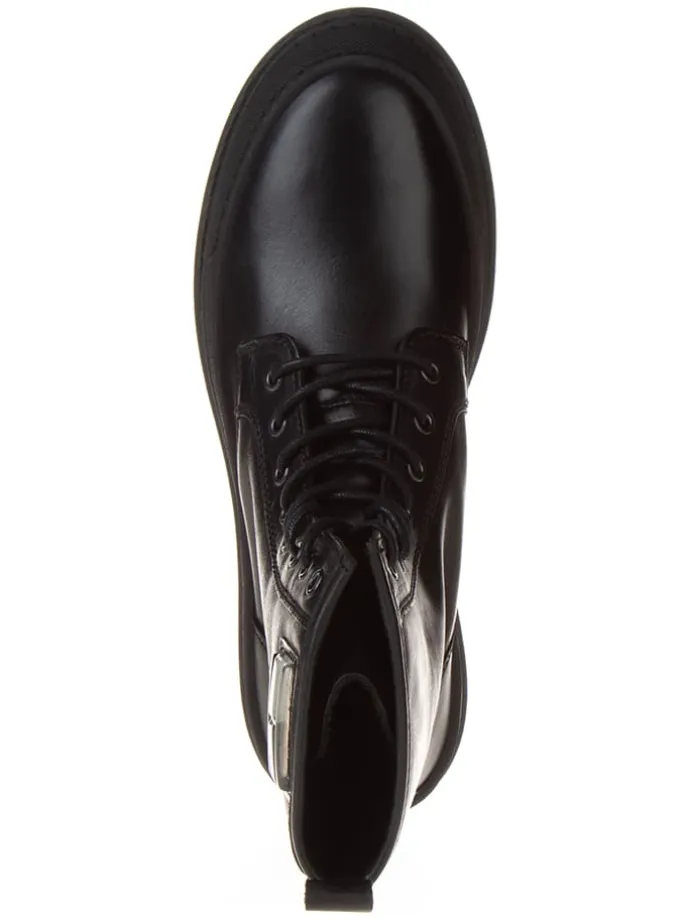 Leder-Boots in Schwarz