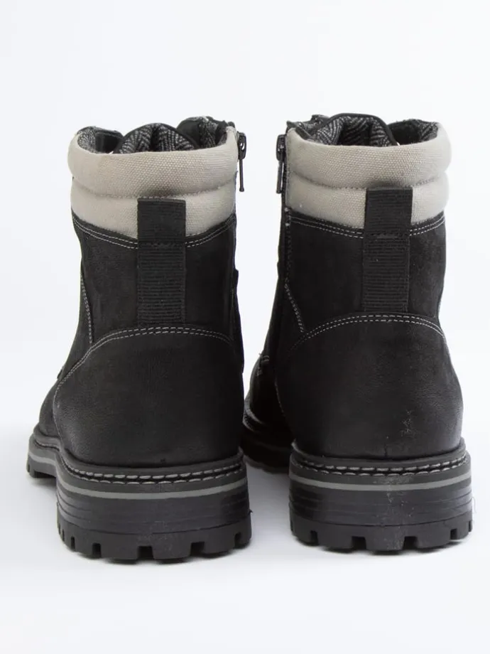 Leder-Boots in Schwarz