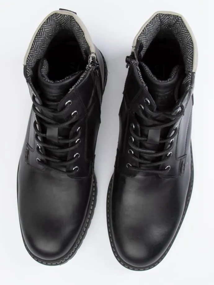 Leder-Boots in Schwarz