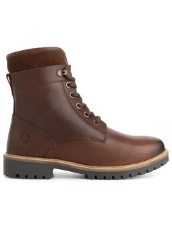 Leder-Boots "Langdets" in Braun