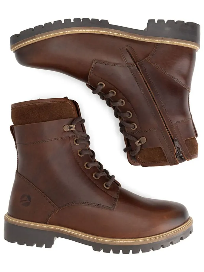 Leder-Boots "Langdets" in Braun