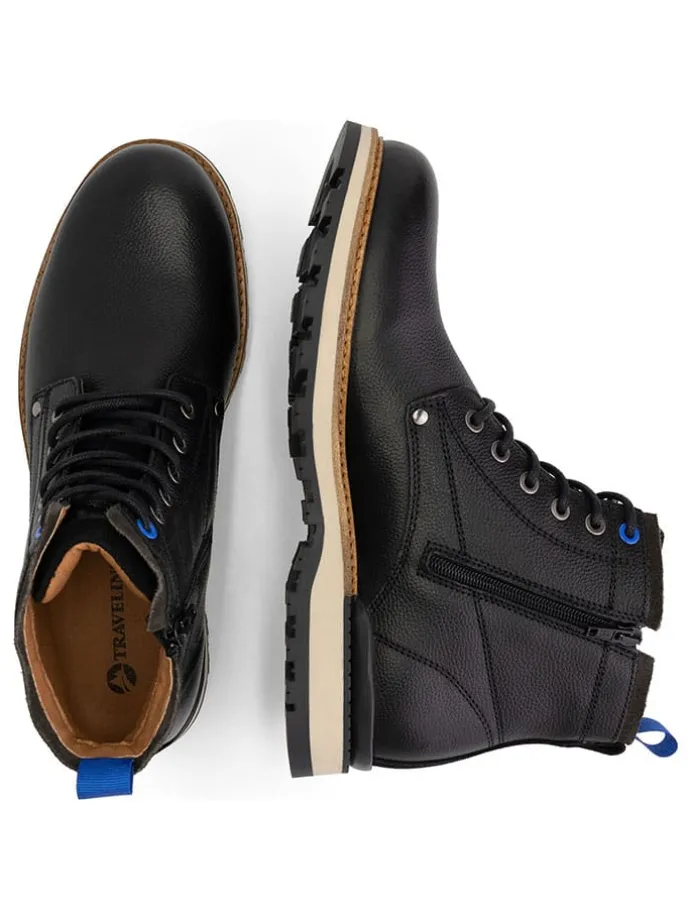 Leder-Boots "Malling" in Schwarz