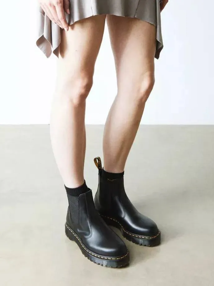 Leder-Chelsea-Boots "Bex" in Schwarz