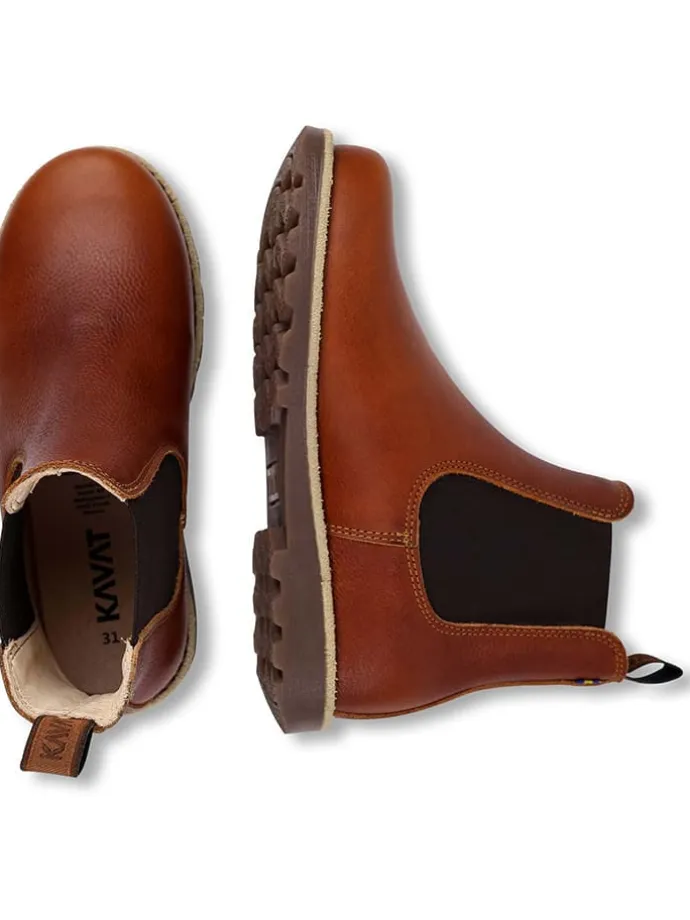 Leder-Chelsea-Boots "Bodås" in Hellbraun