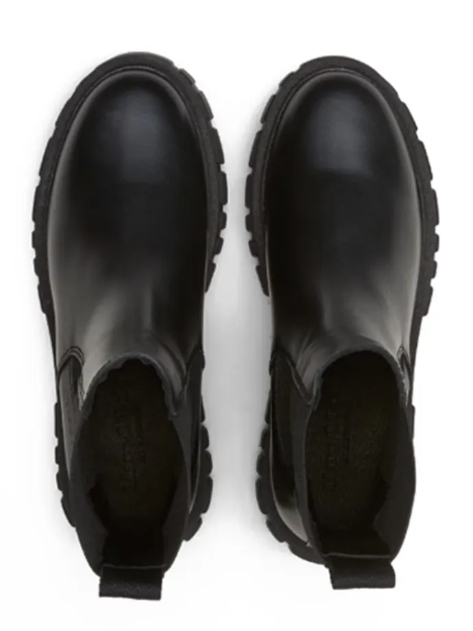 Leder-Chelsea-Boots "Christel" in Schwarz
