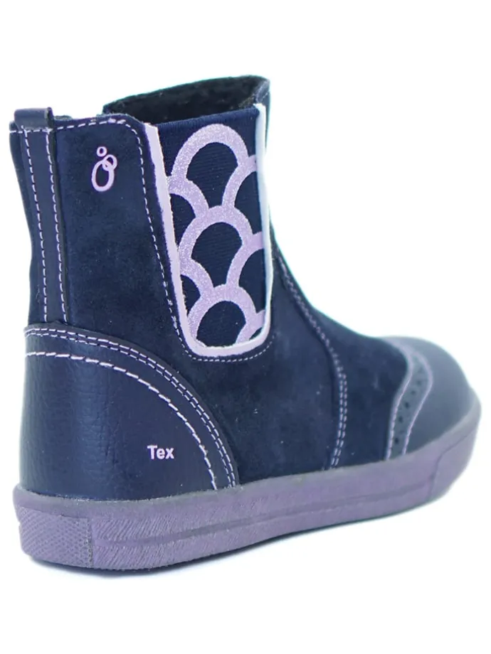 Leder-Chelsea-Boots in Dunkelblau
