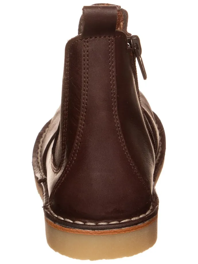 Leder-Chelsea-Boots in Dunkelbraun