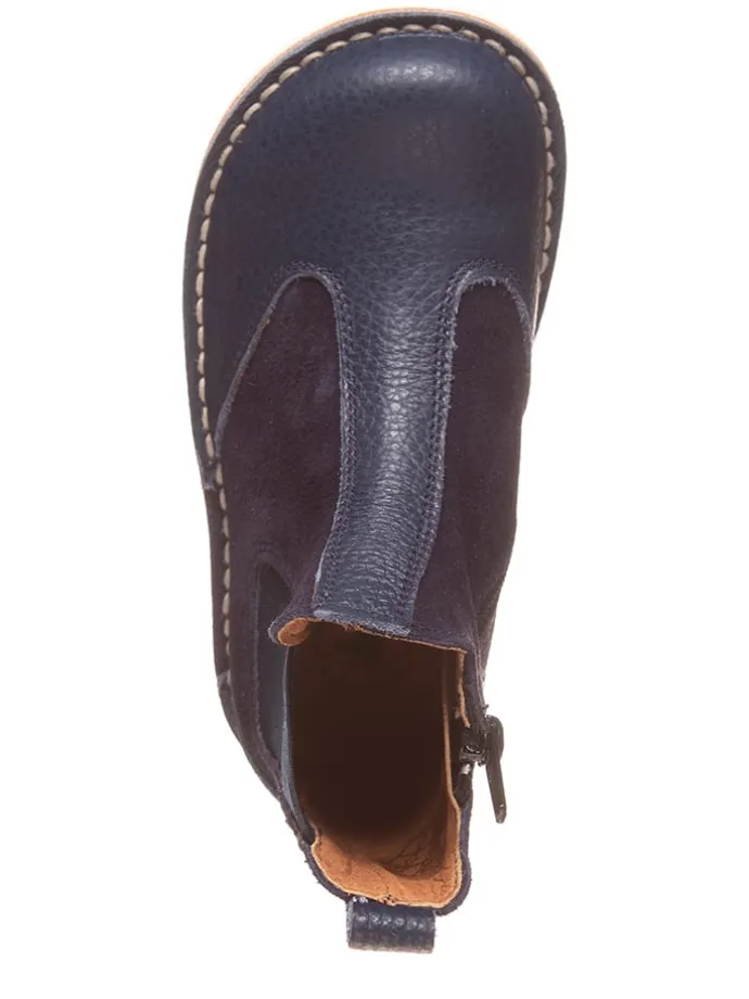 Leder-Chelsea-Boots in Dunkelblau
