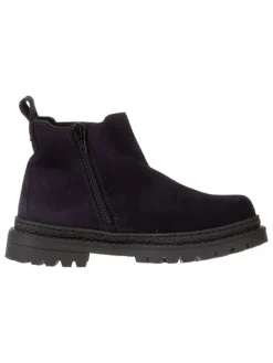 Leder-Chelsea-Boots in Dunkelblau