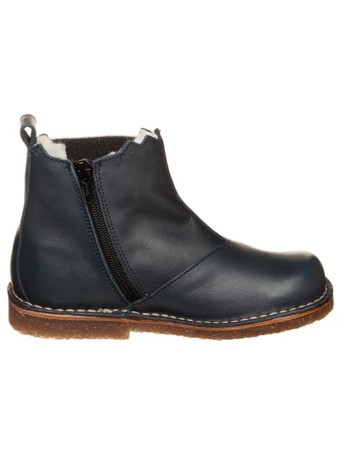 Leder-Chelsea-Boots in Dunkelblau