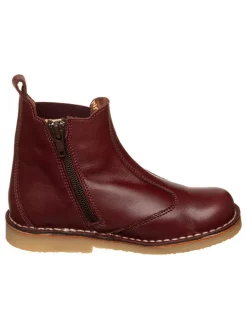 Leder-Chelsea-Boots in Dunkelrot
