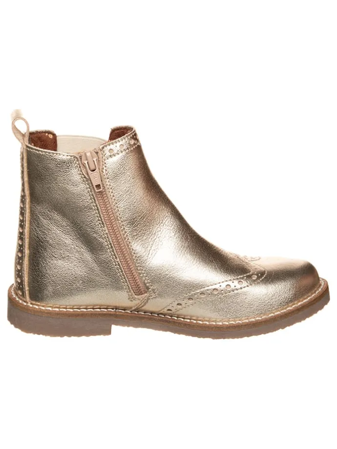Leder-Chelsea-Boots in Gold
