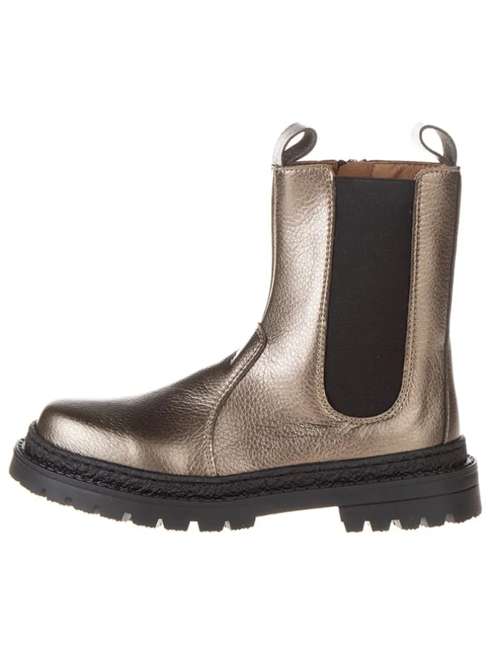 Leder-Chelsea-Boots in Gold