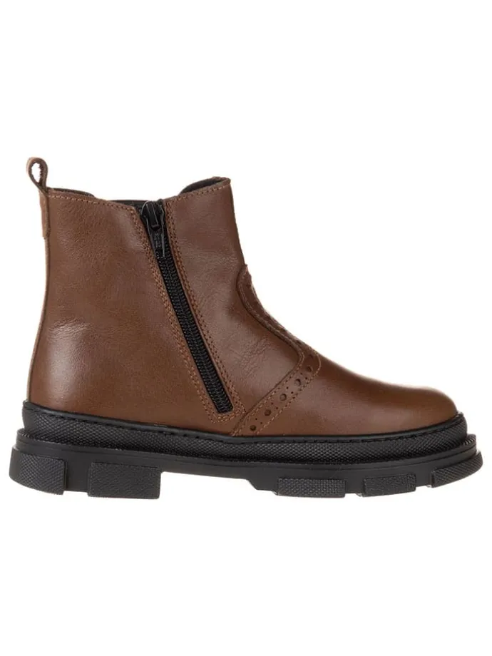 Leder-Chelsea-Boots in Hellbraun