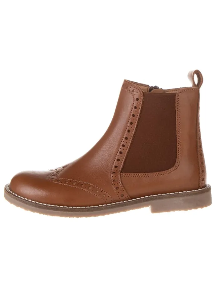 Leder-Chelsea-Boots in Hellbraun