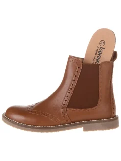 Leder-Chelsea-Boots in Hellbraun