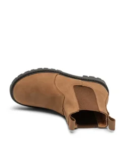Leder-Chelsea-Boots in Hellbraun