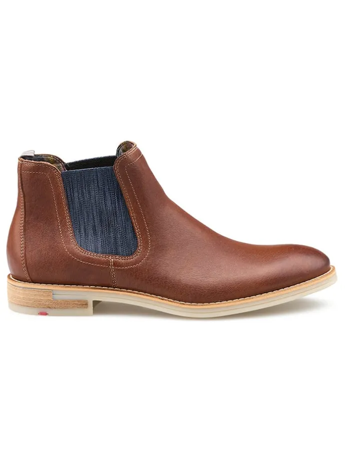Leder-Chelsea-Boots in Hellbraun