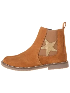Leder-Chelsea-Boots in Hellbraun