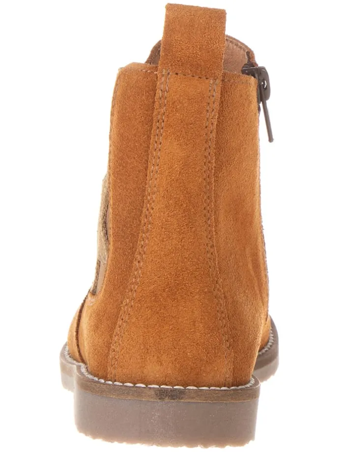 Leder-Chelsea-Boots in Hellbraun