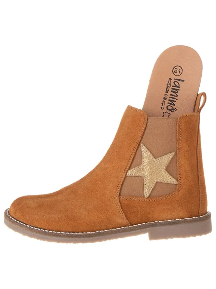 Leder-Chelsea-Boots in Hellbraun