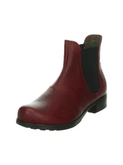 Leder-Chelsea-Boots  in Rot