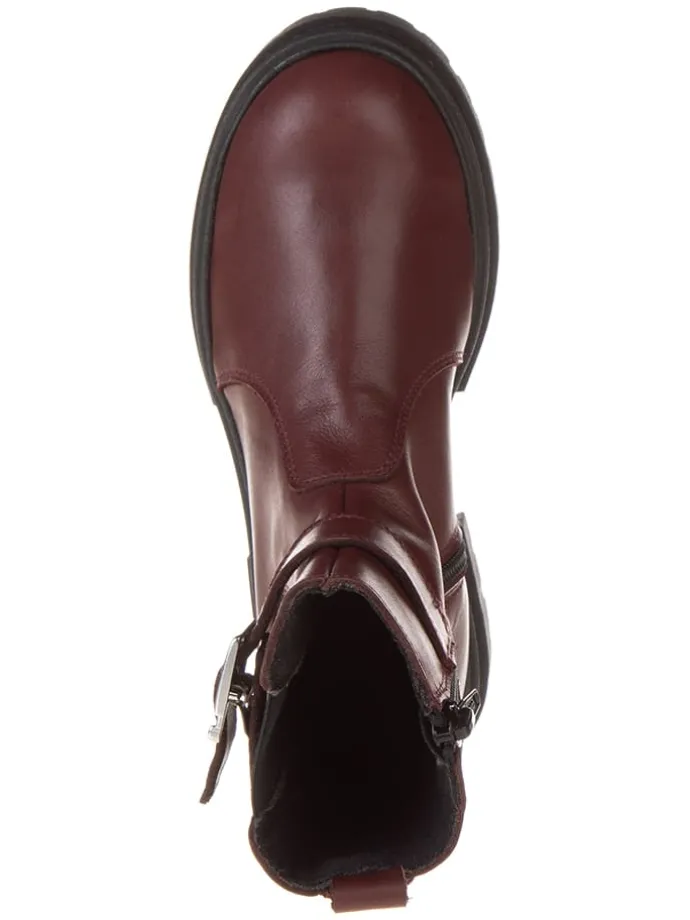 Leder-Chelsea-Boots in Rot